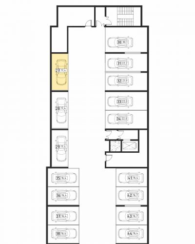 Машиноместа, 17.4 м²