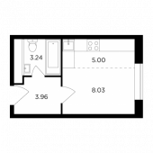 1-комнатная квартира 20,23 м²