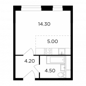 1-комнатная квартира 28 м²