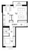 2-комнатная квартира 60,63 м²