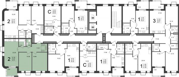 2 комнаты до 74.71