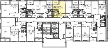 1-комнатная квартира 26,8 м²