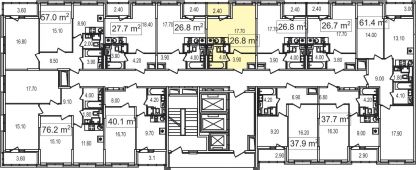 1-комнатная квартира 26,8 м²