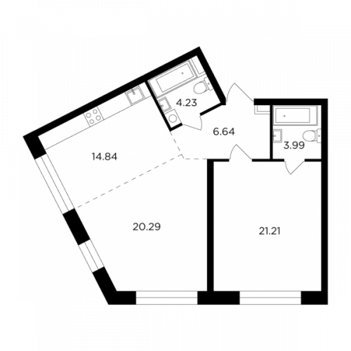 2-комнатная, 71.2 м²