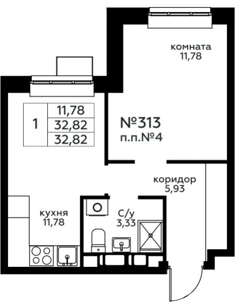 1 комната до 32.82