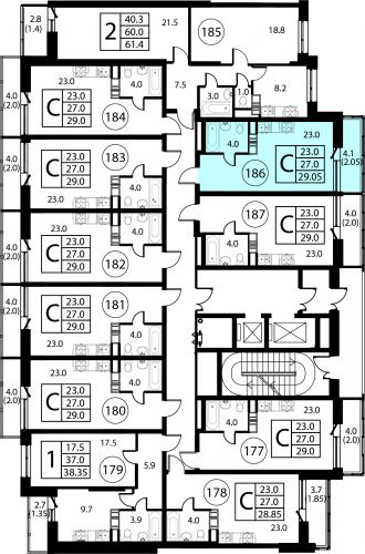 Студия, 29.05 м²