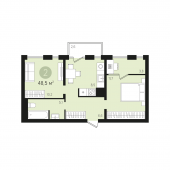 2-комнатная квартира 48,5 м²