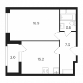 1-комнатная квартира 47 м²
