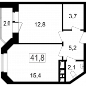 2-комнатная квартира 39,2 м²