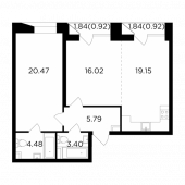 2-комнатная квартира 71,15 м²