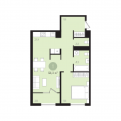 1-комнатная квартира 56,3 м²