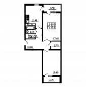 2-комнатная квартира 66,3 м²