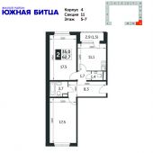 2-комнатная квартира 63,9 м²