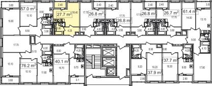 1-комнатная квартира 27,7 м²