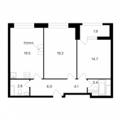 2-комнатная квартира 71,4 м²