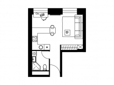 1-комнатная квартира 28,7 м²