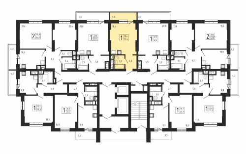 Студия, 25.4 м²
