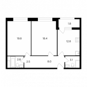 2-комнатная квартира 70,2 м²