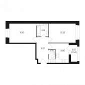 2-комнатная квартира 57,08 м²