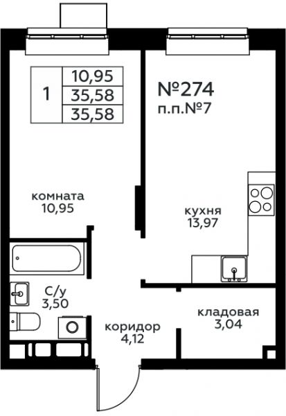 1 комната до 35.58