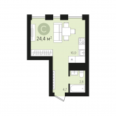 1-комнатная квартира 24,4 м²