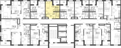 1-комнатная квартира 26,6 м²